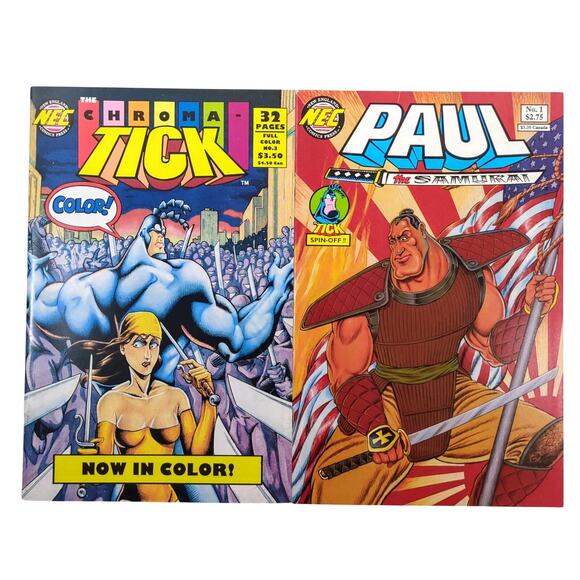 Tick New England Comics Lot Paul the Samurai 1 1992 Chroma-Tick 3 VF NM - Picture 1 of 2